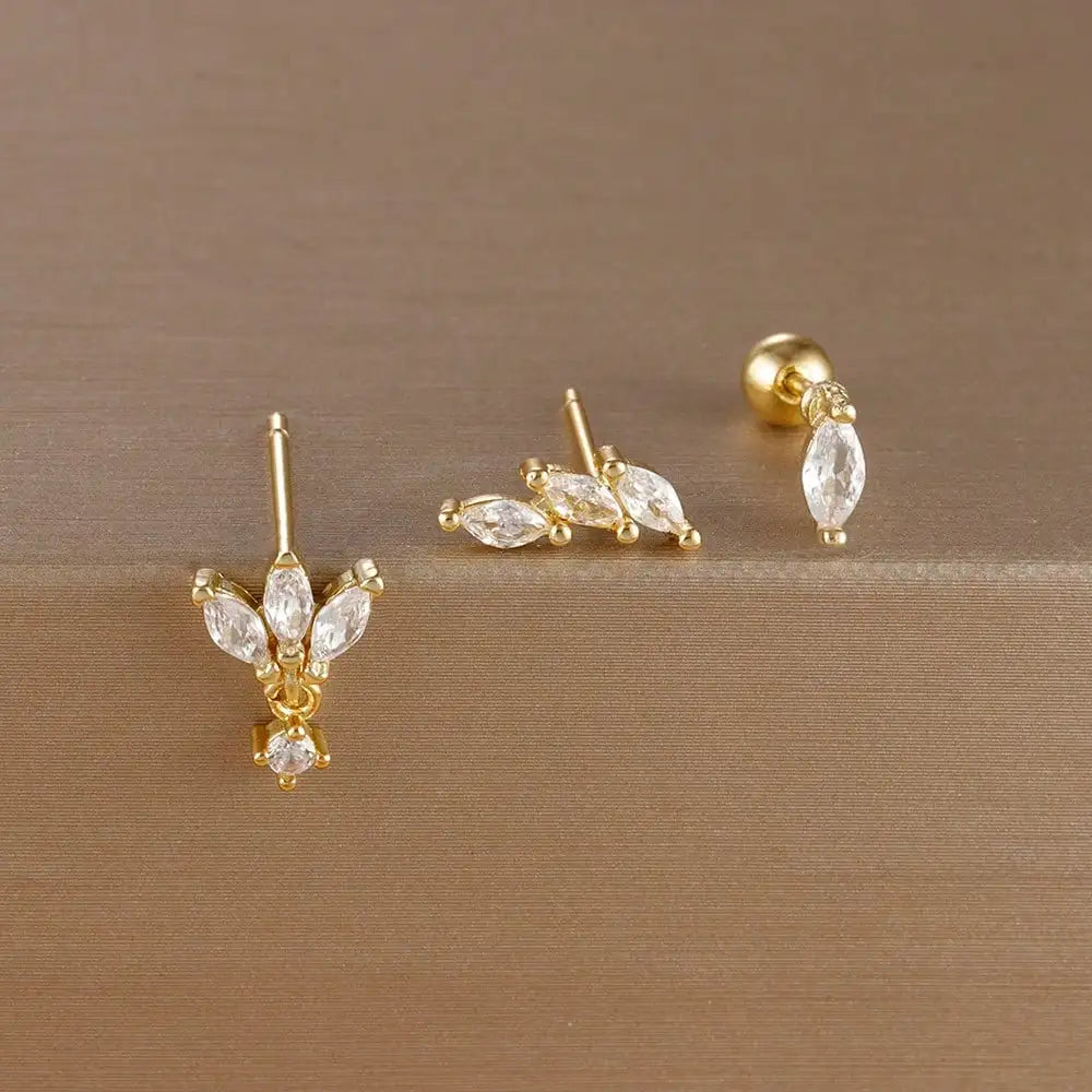 3PCS Crown Stud Earring Set for Women-6