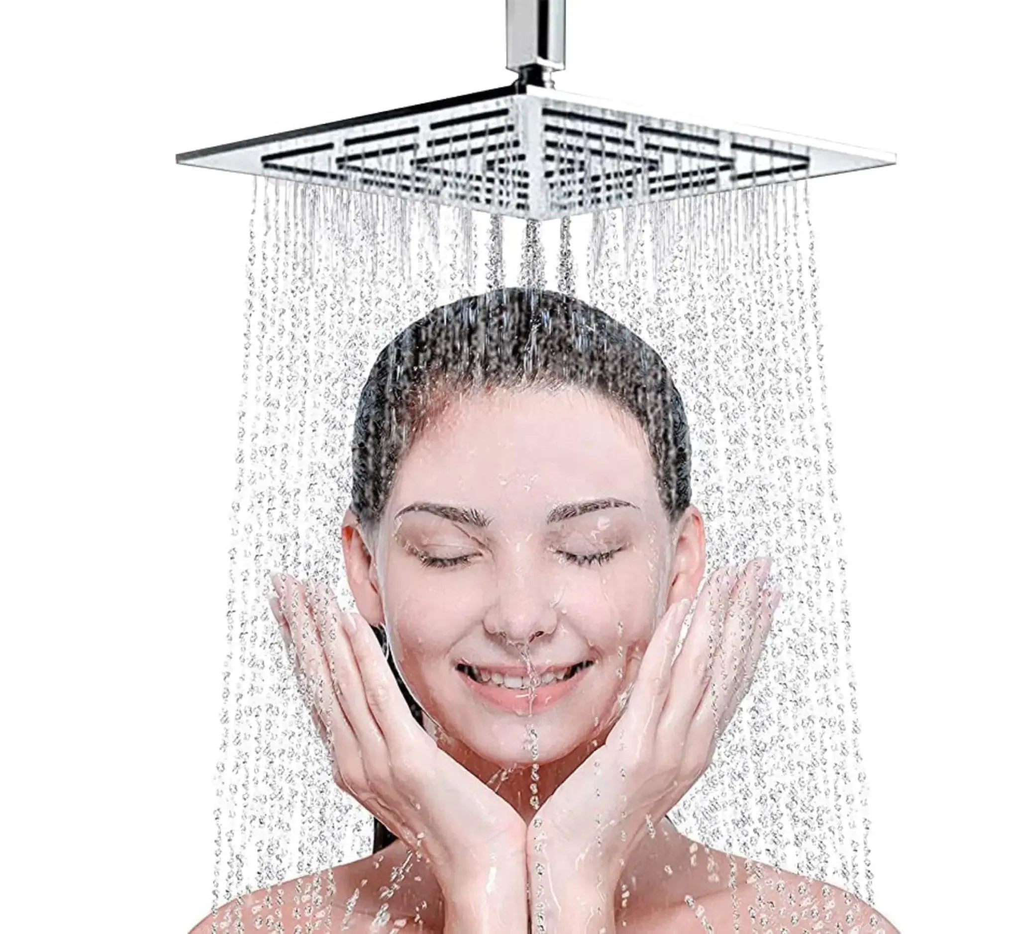 Amaze (4x4 Inches) 304- Grade Stainless Steel Chrome Finish Overhead Shower Without Arm-0