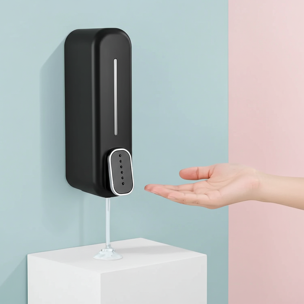 350 ml Wall Mounted Black manual Soap Dispenser